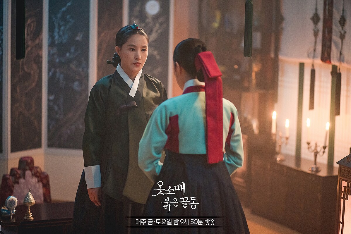 衣袖紅鑲邊 提調尚宮(朴志暎飾)也是反世孫一派