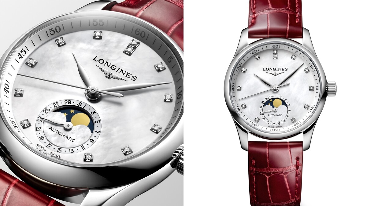 Longines浪琴Master巨擘系列月相珍珠母貝面盤手錶