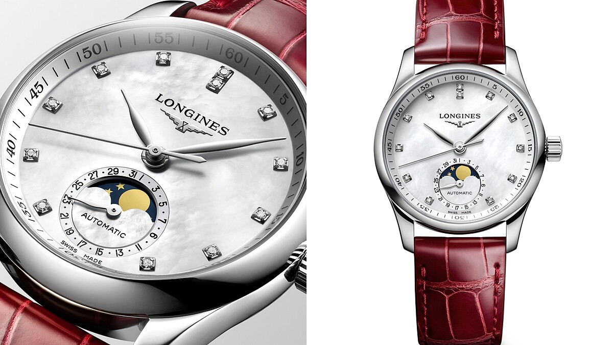 Longines浪琴Master巨擘系列月相珍珠母貝面盤手錶