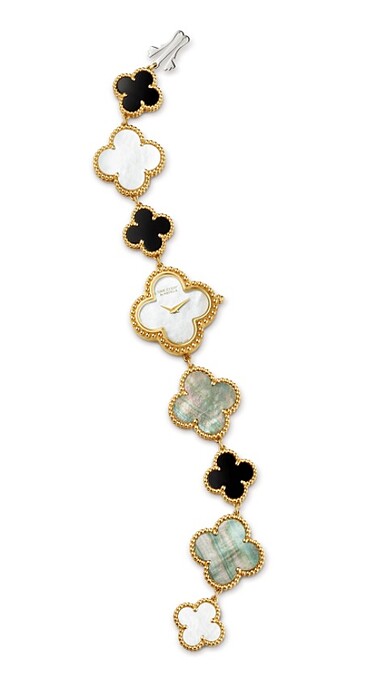 Van Cleef & Arpels Alhambra系列珍珠母貝面盤女錶