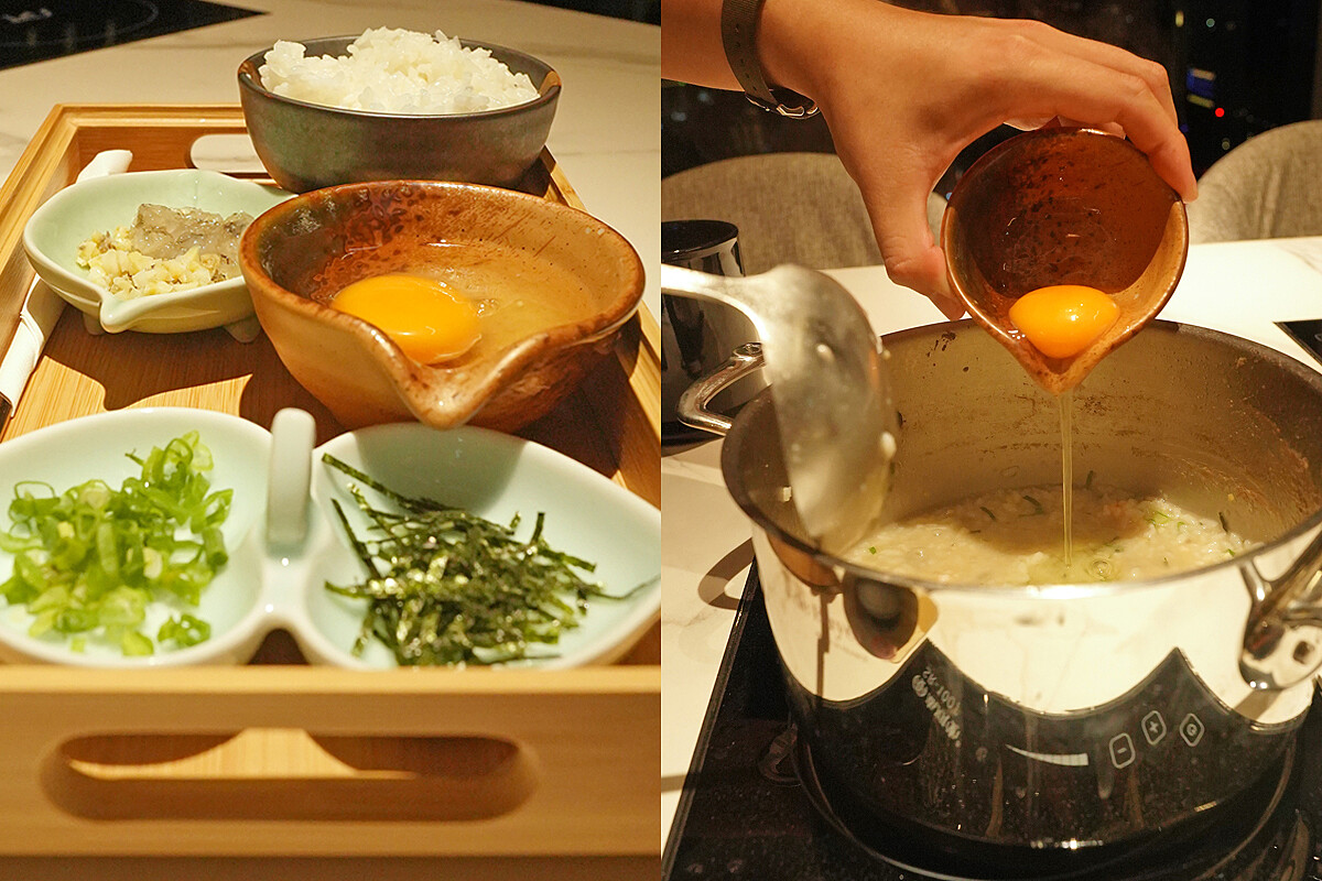 煮完後的鮮美高湯可再追加雜炊。