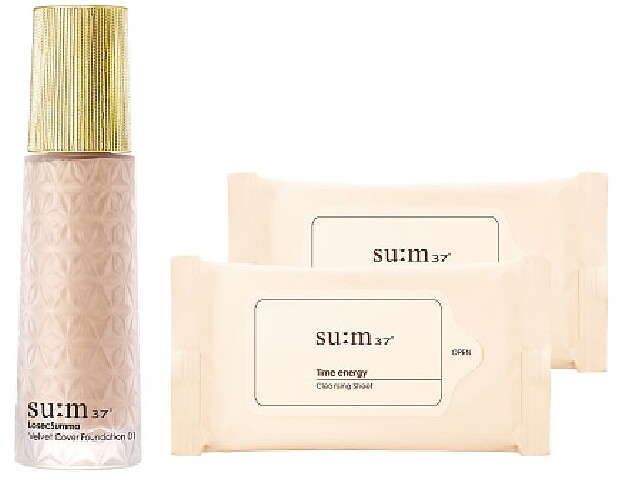 su:m37&deg;甦秘2021雙12持久柔霧粉底組(150ml正貨+20ml*5)，特價NT5,980。