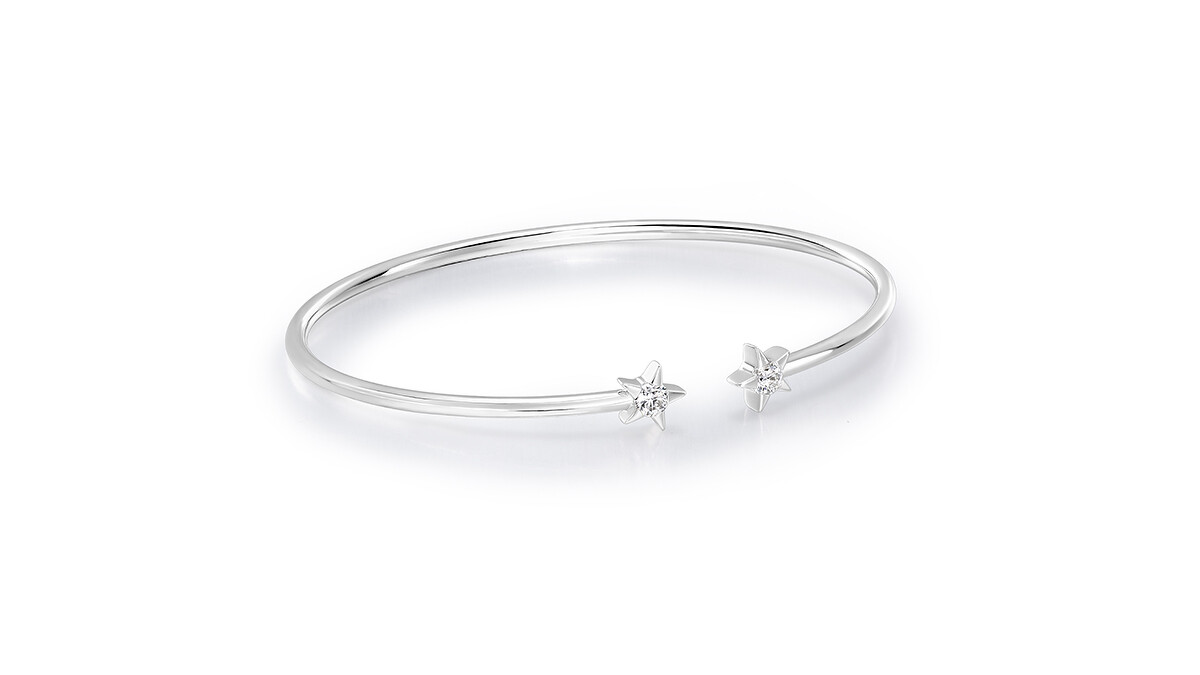 Illa白K金鑽石手環 幾何簡約之美- 化圓成方,Illa白K金鑽石手環將不可能化為可能。