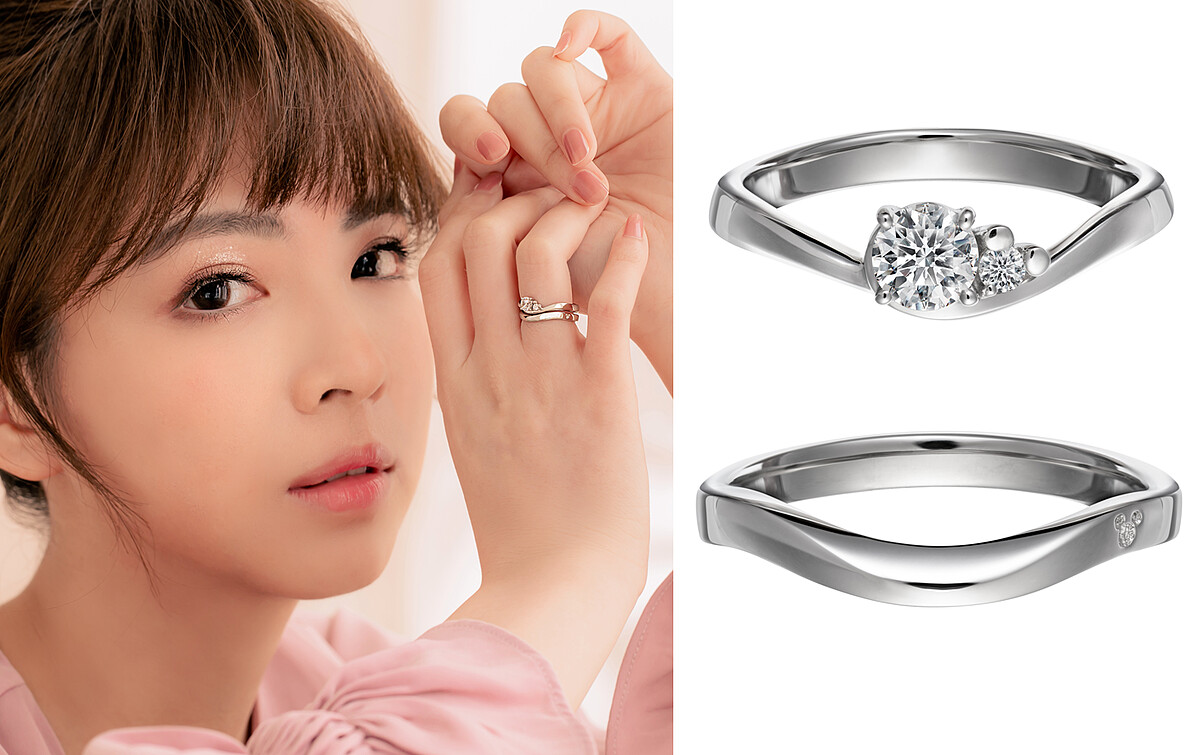 米奇&米妮系列 鉑金求婚戒 