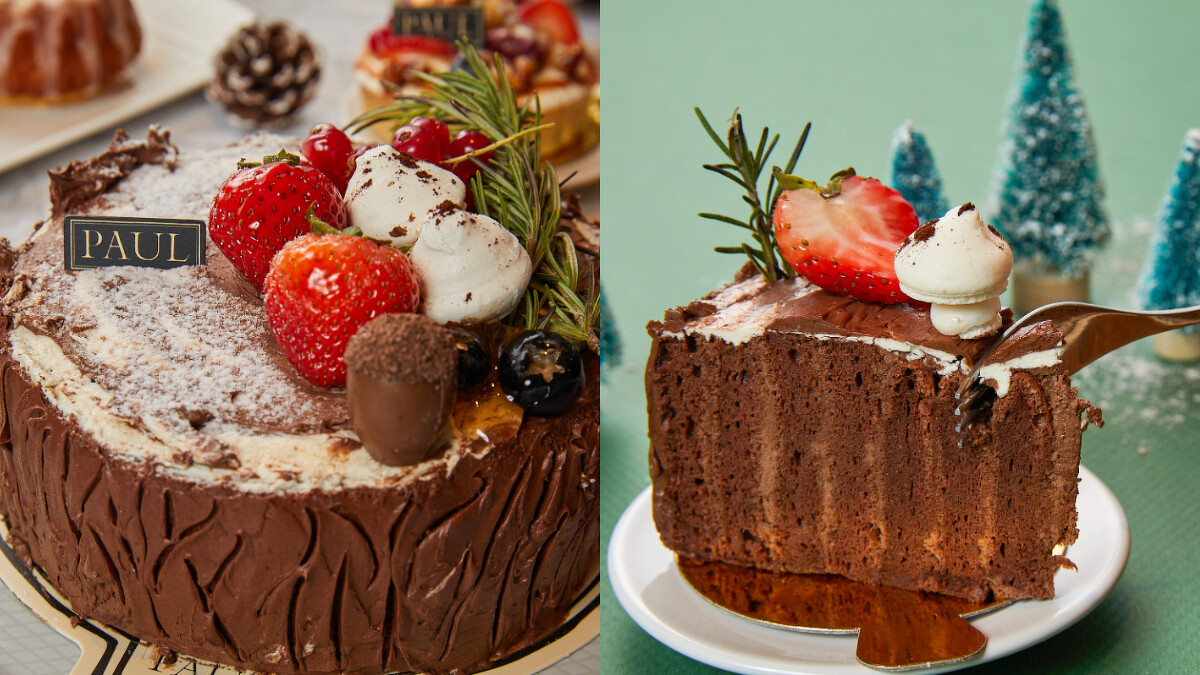 PAUL巧克魔法樹幹蛋糕 整份$980；單片$130