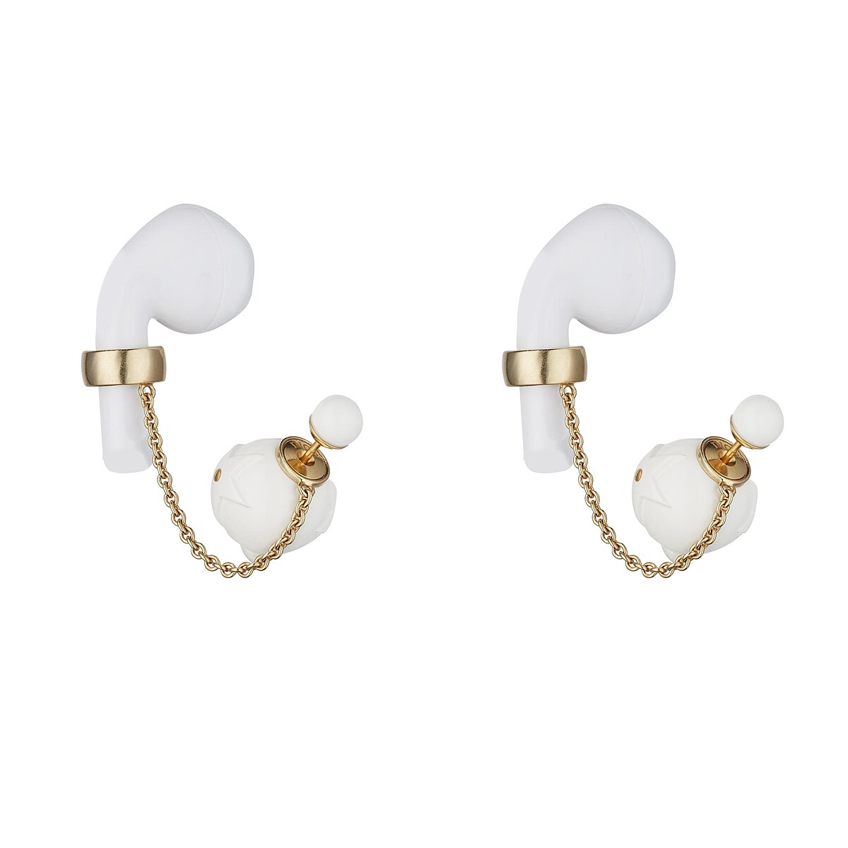 Dior Tribales D-Vibe金色金屬珍珠無線耳機吊飾耳環，NT29,500