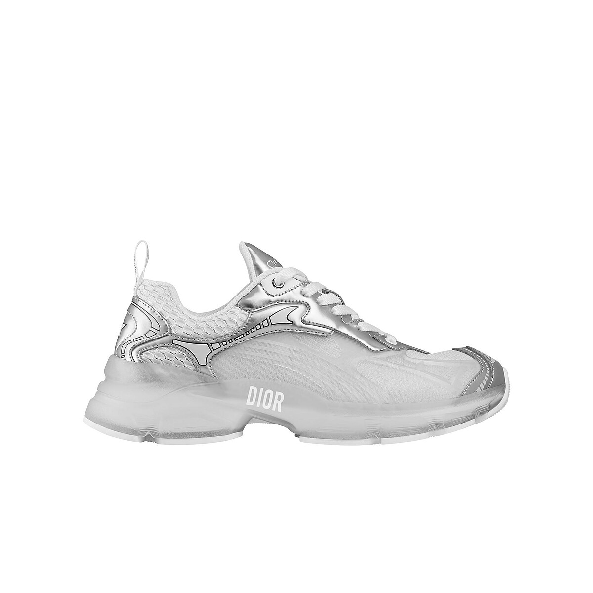 Dior Vibe銀色皮革網眼運動鞋，NT37,000