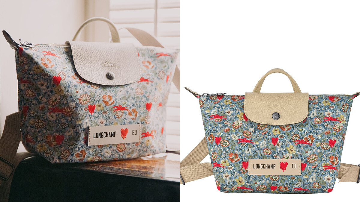 Longchamp x EU 聯名 Le Pliage 印花背包，售價NT$6,800
