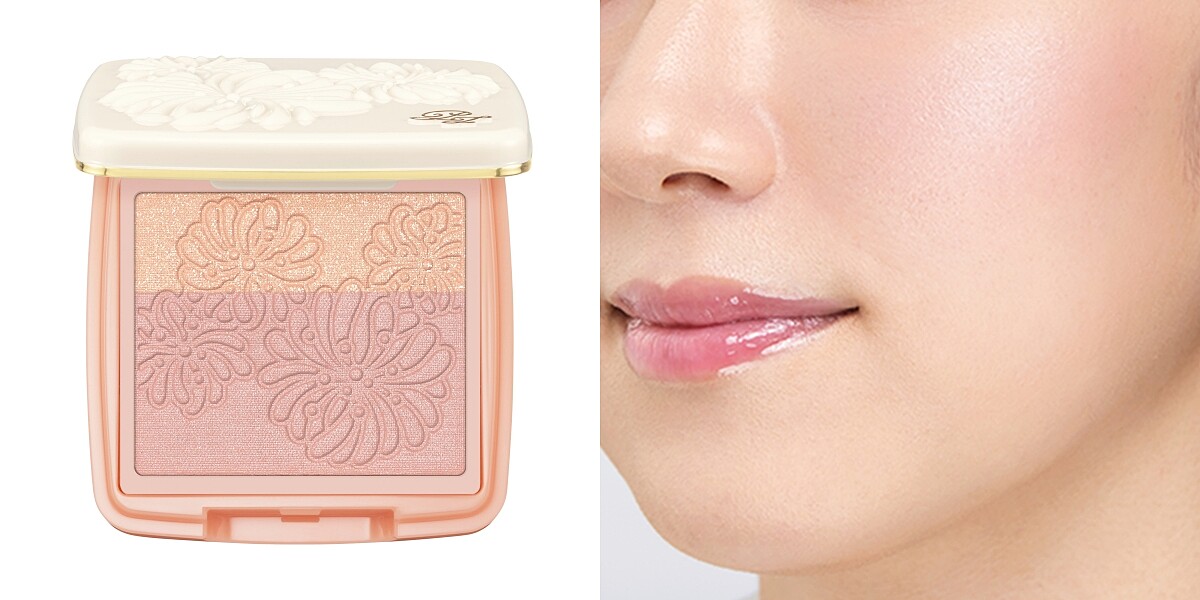 PAUL & JOE西洋菊雙色腮紅(#01粉紅香檳)，蕊+西洋菊眼頰彩盒NT1,060、蕊+貓絨絨限量眼頰彩盒，NT1,350