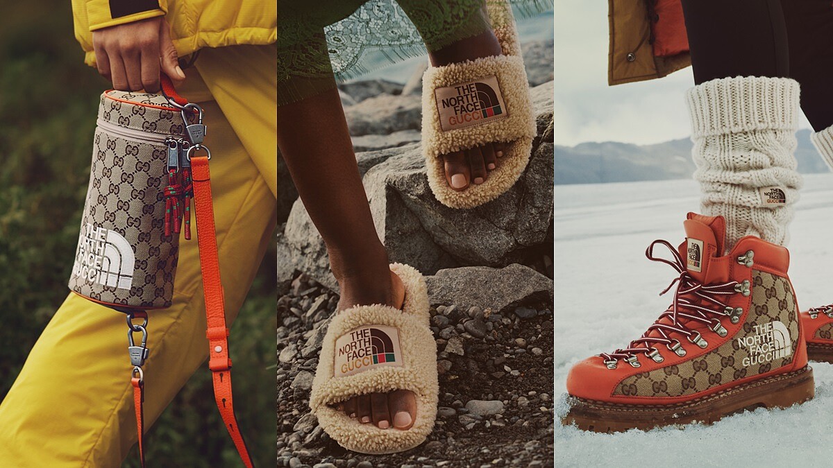 The North Face X Gucci聯名系列第二篇章曝光！圓筒包、腰包、羽絨背心、絨毛拖鞋搶先看