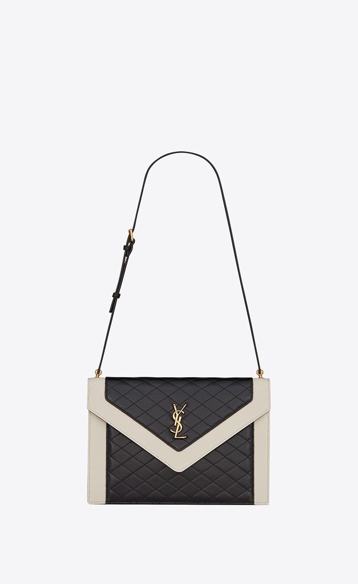 GABY黑白小羊皮菱格紋肩背包，NT77,900