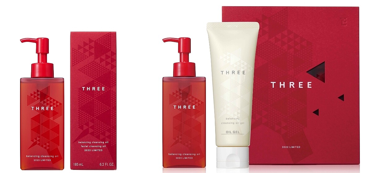 THREE平衡潔膚油R寅虎好年限量版185ml，NT1,500、平衡潔膚組寅虎好年限量版(平衡潔膚油R 185ml+平衡潔膚蜜100g)，NT2,850