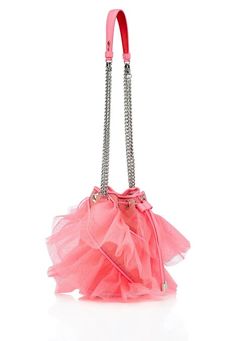 Christian Louboutin粉色薄紗蕾絲手袋，NT61,200