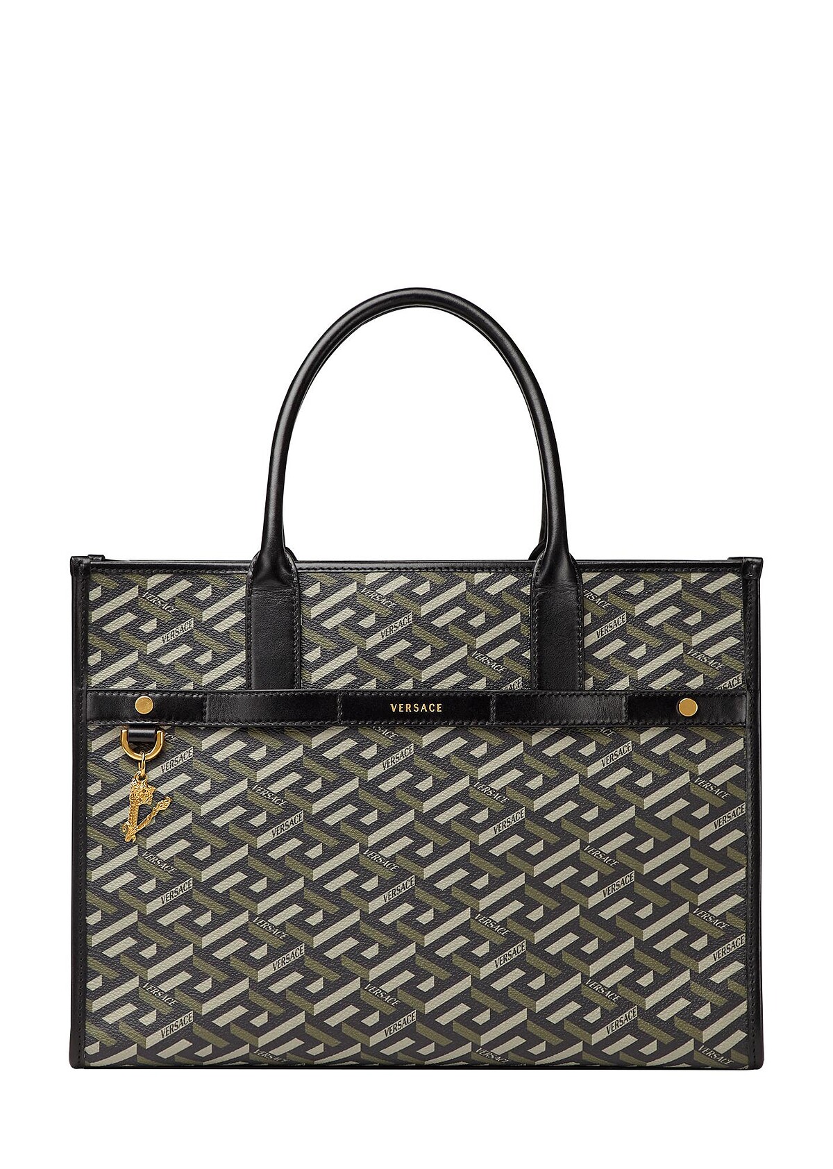 Versace 卡其色方形托特包，NT49,500。