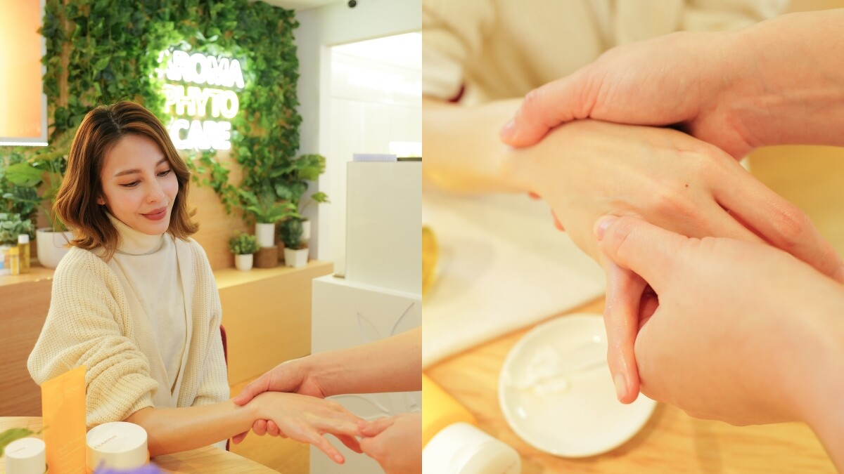 克蘭詩2022年植萃芳療精油小教室的修護保濕暖手課程。