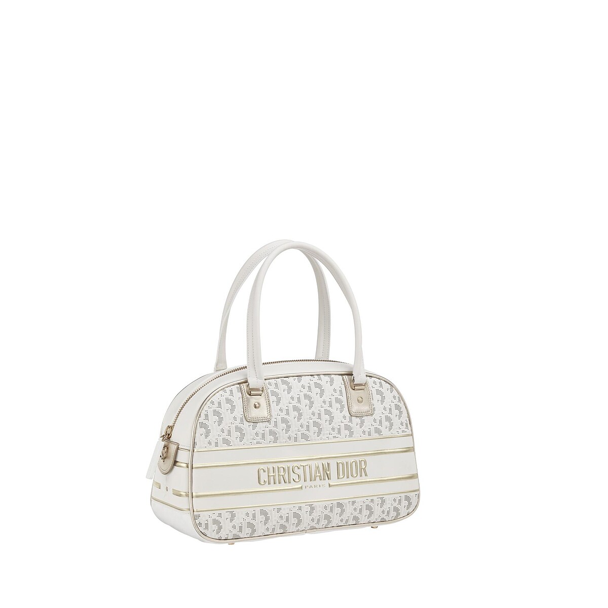 Dior Vibe Classic Bowling 白色Oblique 鏤空小牛皮中型提包，NT$155,000