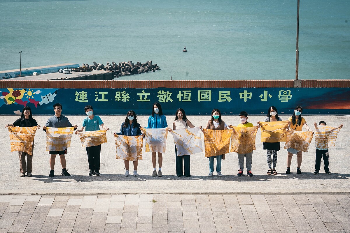 由四鄉五島學童共創的作品《風塔》。