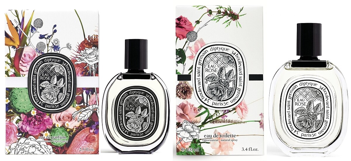 diptyque玫瑰之水淡香精2022限量包裝75ml，NT5,000、diptyque玫瑰之水淡香水2022限量包裝100ml，NT4,250