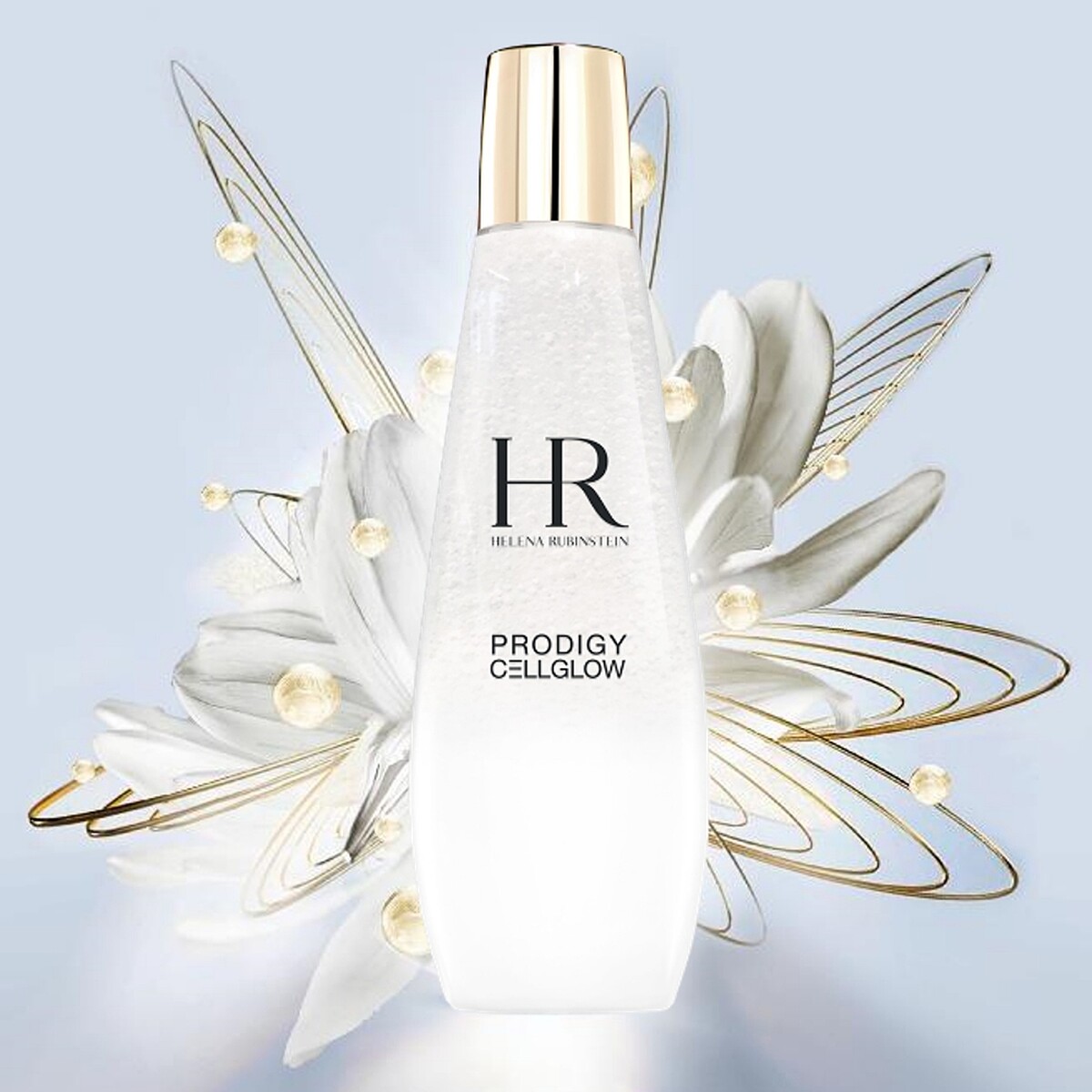 HR赫蓮娜「小露珠」極緻高光全能水凝露，以獨家專利「露珠科技」精密96:4黃金比例封存珍稀精華，一滴緊緻澎潤、柔嫩平滑，煥發10倍高透光。