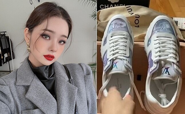 宋智雅稱送給爸爸的LV球鞋是正貨