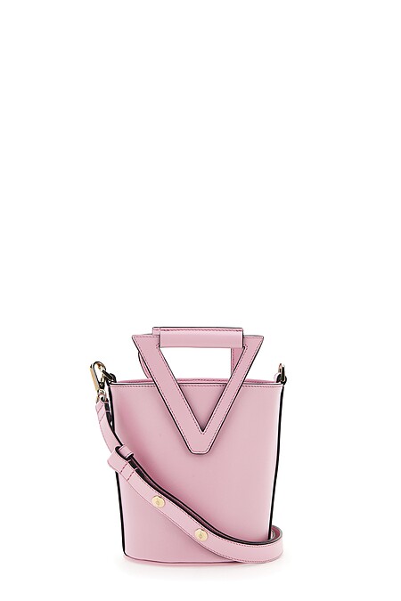 Roger Vivier 玫瑰粉皮革水桶包，NT57,600。