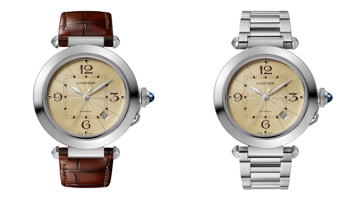 PASHA DE CARTIER腕錶41毫米，自動上鍊機械機芯，精鋼鍊帶，隨附1條可更換式皮革錶帶。(一月份限定上市，單次發行)。