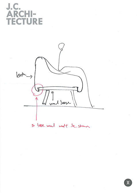 「Bloom Chair」的設計手稿。