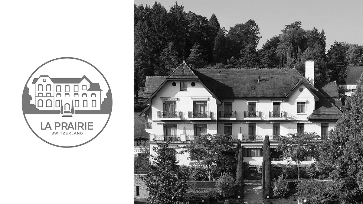 全新La Prairie 萊珀妮抗老調養中心家徽，同樣線條簡化 (左) / La Prairie 萊珀妮抗老調養中心(右)