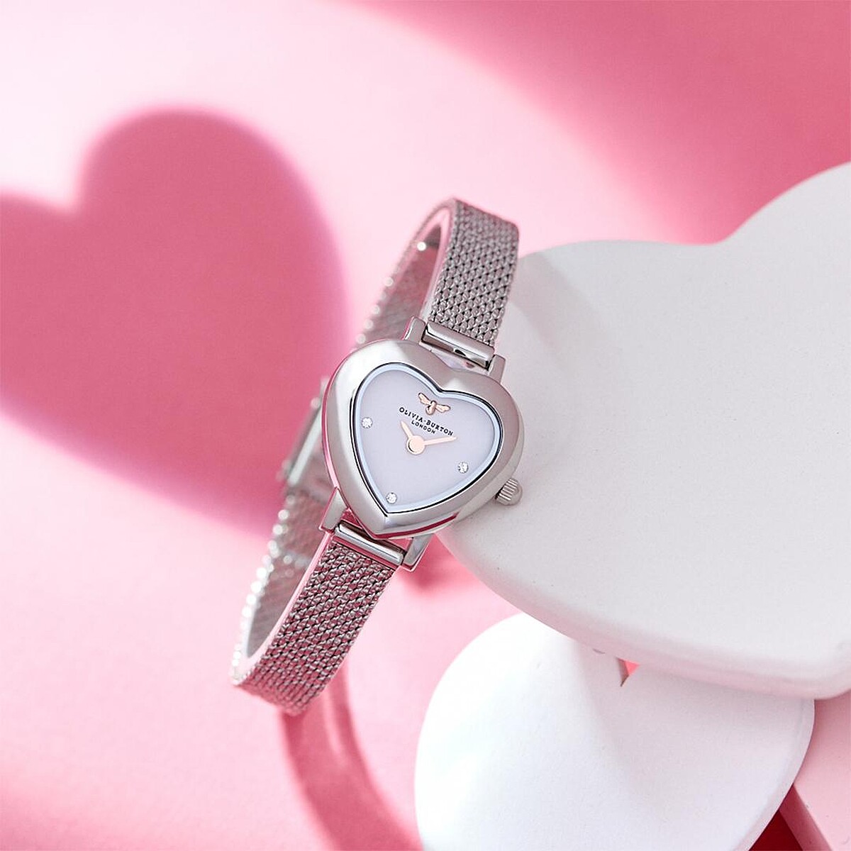 Olivia Burton MEANT TO BEE心型腕錶，銀色NT5,480