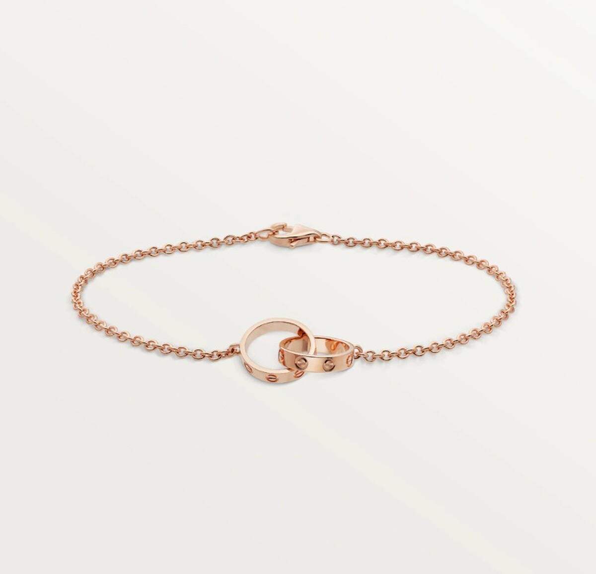 Cartier 卡地亞 Love系列18K玫瑰金手鍊，售價NT$53,000