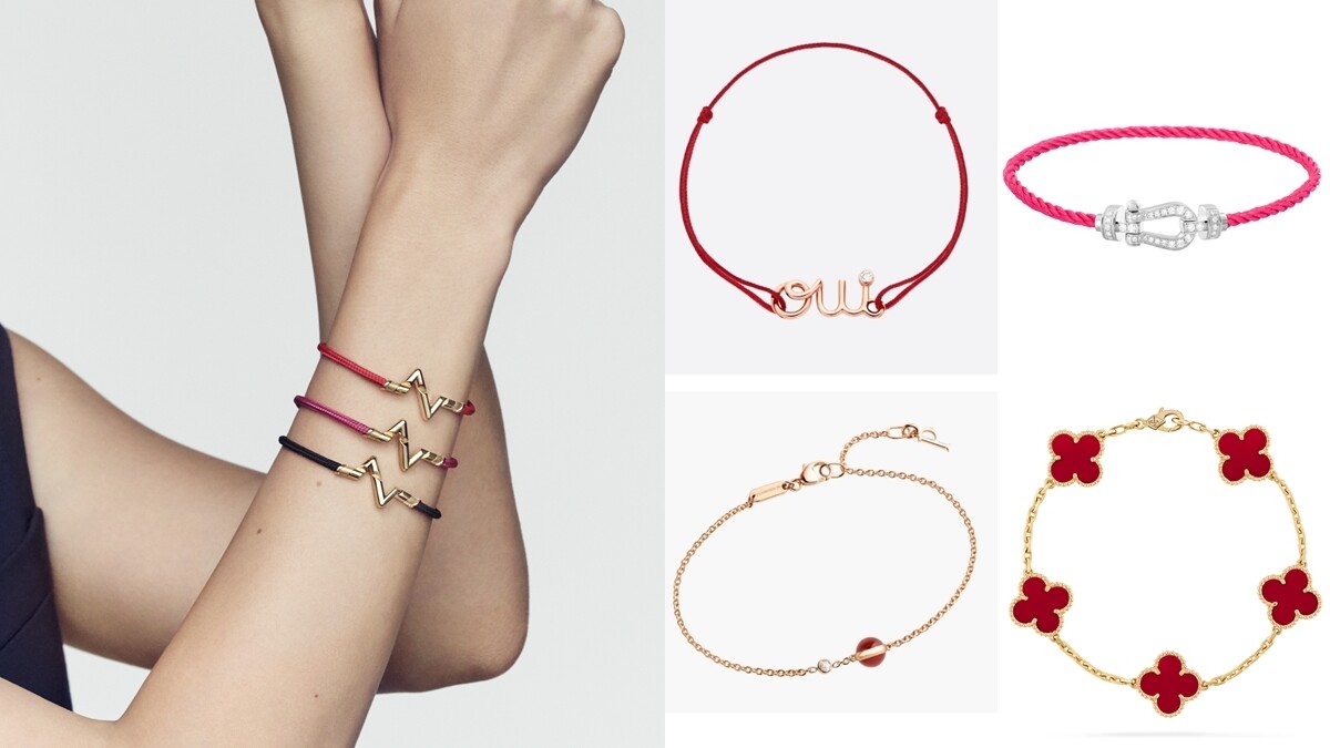 卡地亞三環、LV手環等13款精品級開運紅繩、紅色寶石幸運手鍊盤點