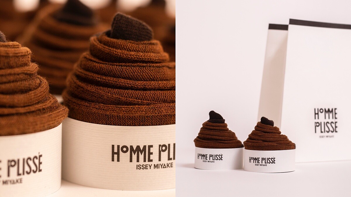 Issey Miyake為情人節推出肉桂捲彩襪！獨特3D織法，保暖又有顯瘦效果