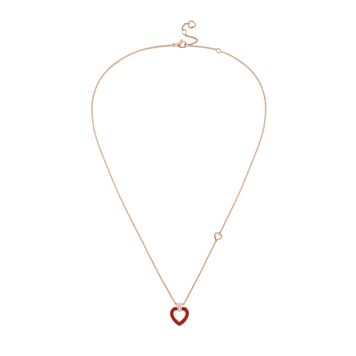 FRED 斐登 2022年新品：Pretty Woman Hardstones心形鑽石鏤空吊墜項鍊，小及中型款，售價NT$78,500～NT$90,500