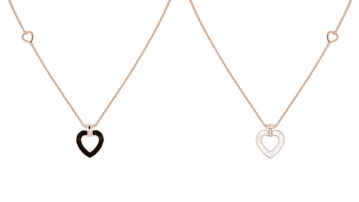 FRED 斐登 2022年新品：Pretty Woman Hardstones心形鑽石鏤空吊墜項鍊，小及中型款，售價NT$78,500～NT$90,500