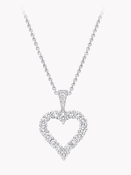 Graff 格拉夫 Classic Graff系列心形吊墜項鍊，18K白金鑲嵌鑽石0.9克拉，售價NT$244,000