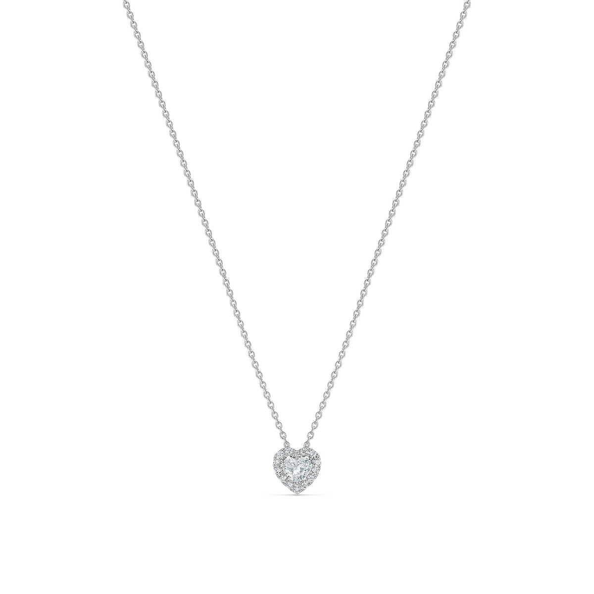 De Beers My First De Beers Aura 18K白金心形鑽石吊墜項鍊，主鑽約0.2克拉，總重約0.30克拉，售價NT$97,000