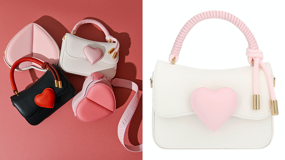 Charles & Keith 心型釦手提包，NT$2,290