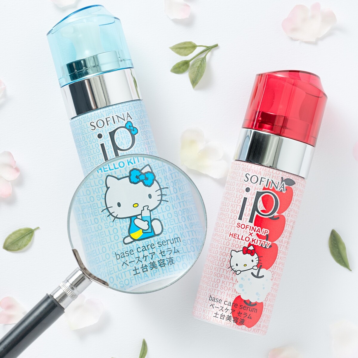SOFINA iP x Hello Kitty攜手推出超萌聯名設計土台美容液，為大人的可愛打氣。