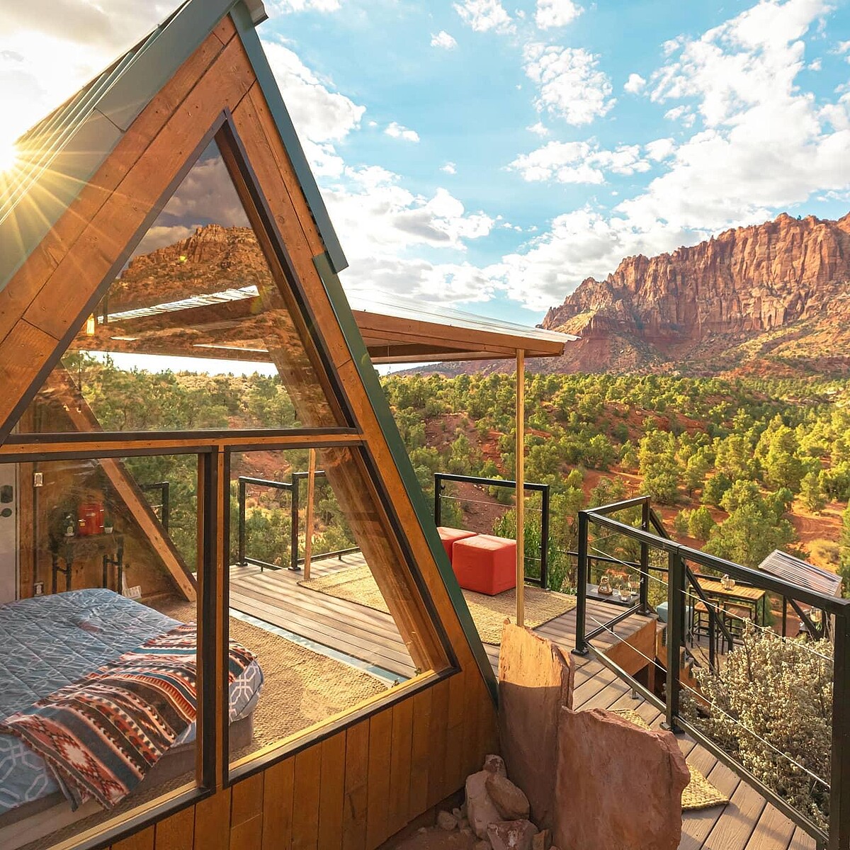 有著絕佳景色的生態小屋。