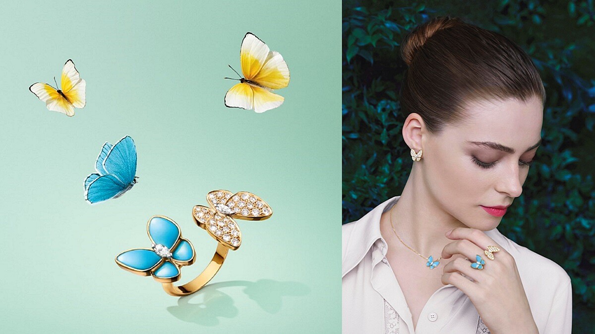 翩翩蝶舞停駐指間、耳際,更嵌入妳心!Van Cleef & Arpels梵克雅寶史上最美的蝴蝶珠寶Two Butterfly系列,喚醒春日輕快美好心情!