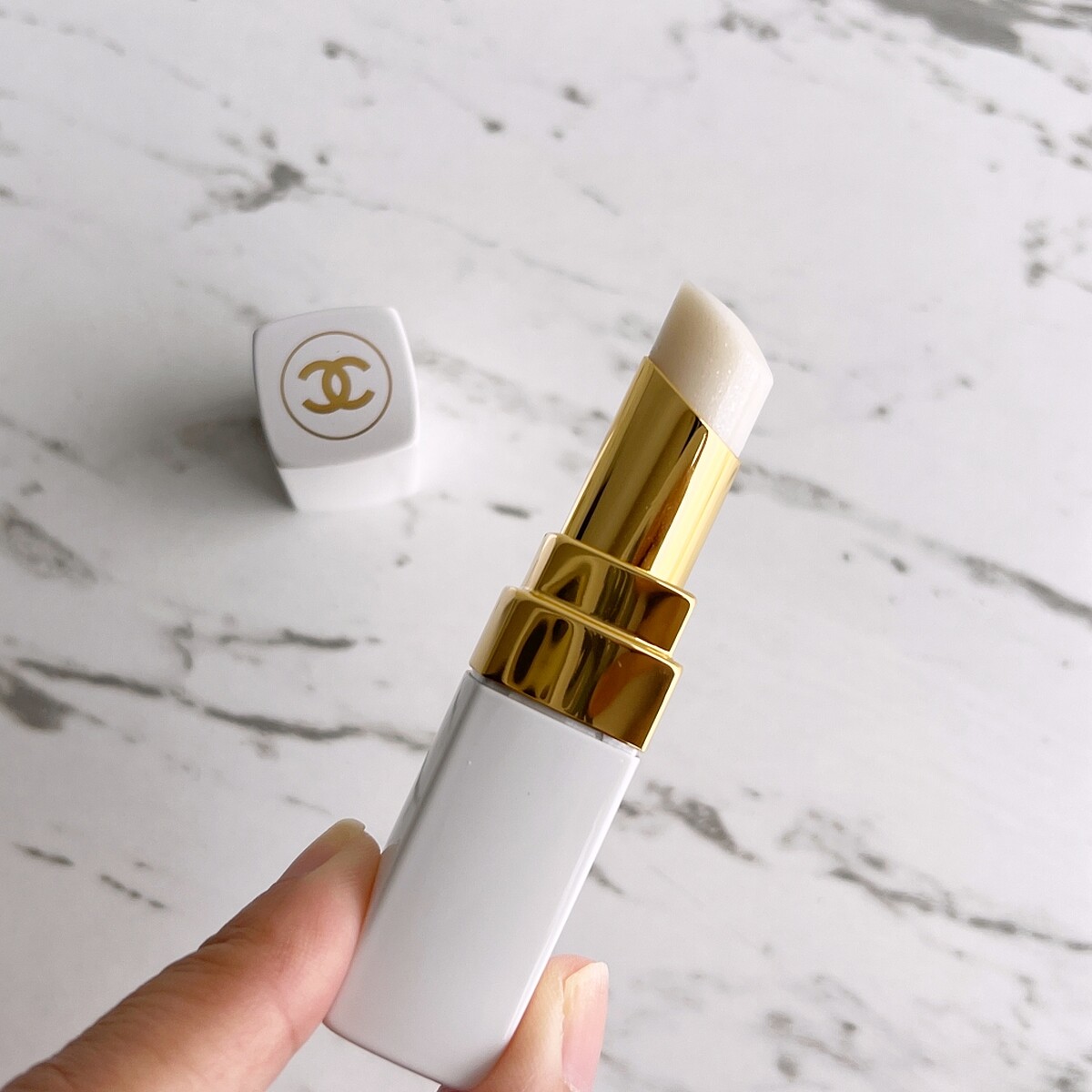 CHANEL香奈兒COCO持色潤唇膏#912雪酪實拍。