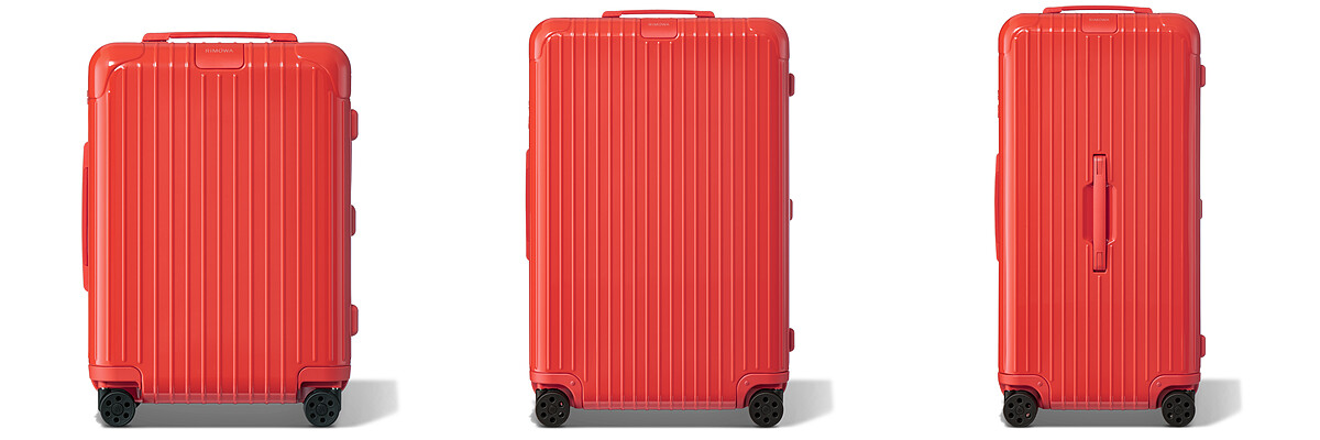 （左至右）RIMOWA Essential火鶴紅Cabin、Check-in（L）以及Truck Plus