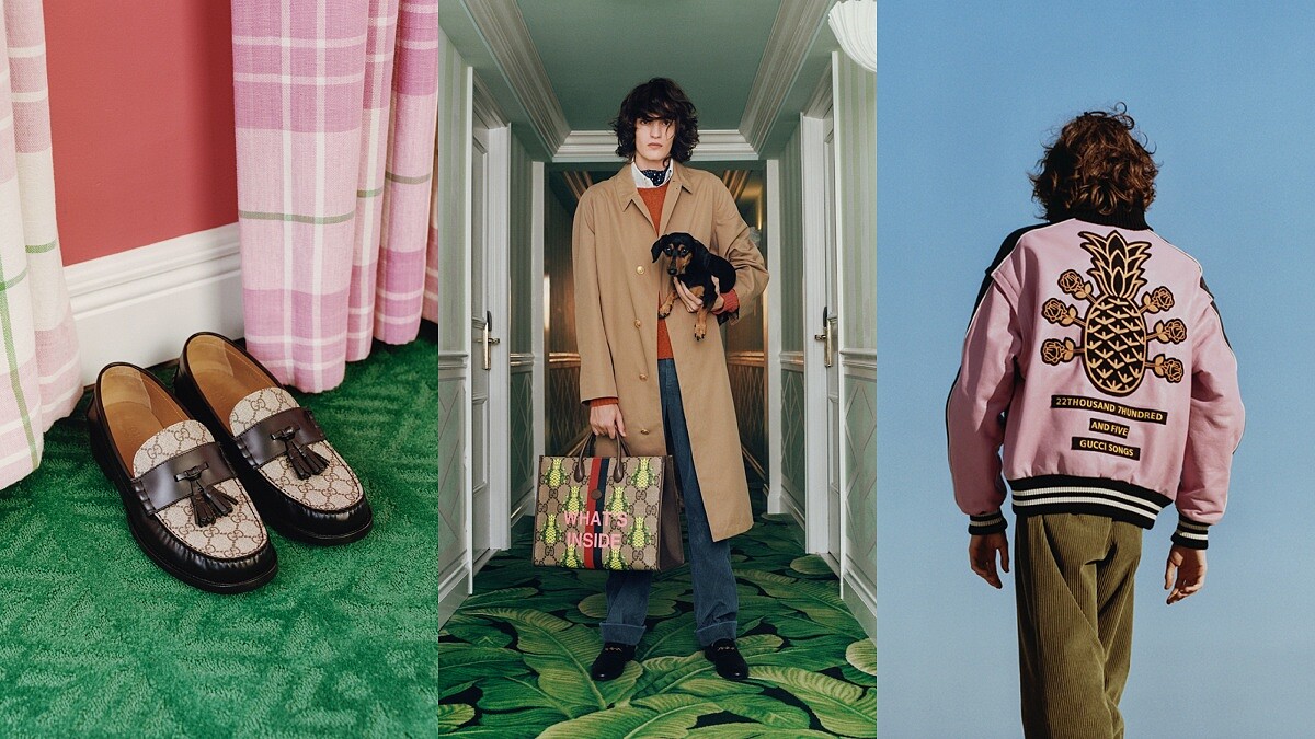 Gucci Pineapple系列鳳梨、玫瑰躍上西裝、牛仔外套…男女都能穿的3大單品推薦
