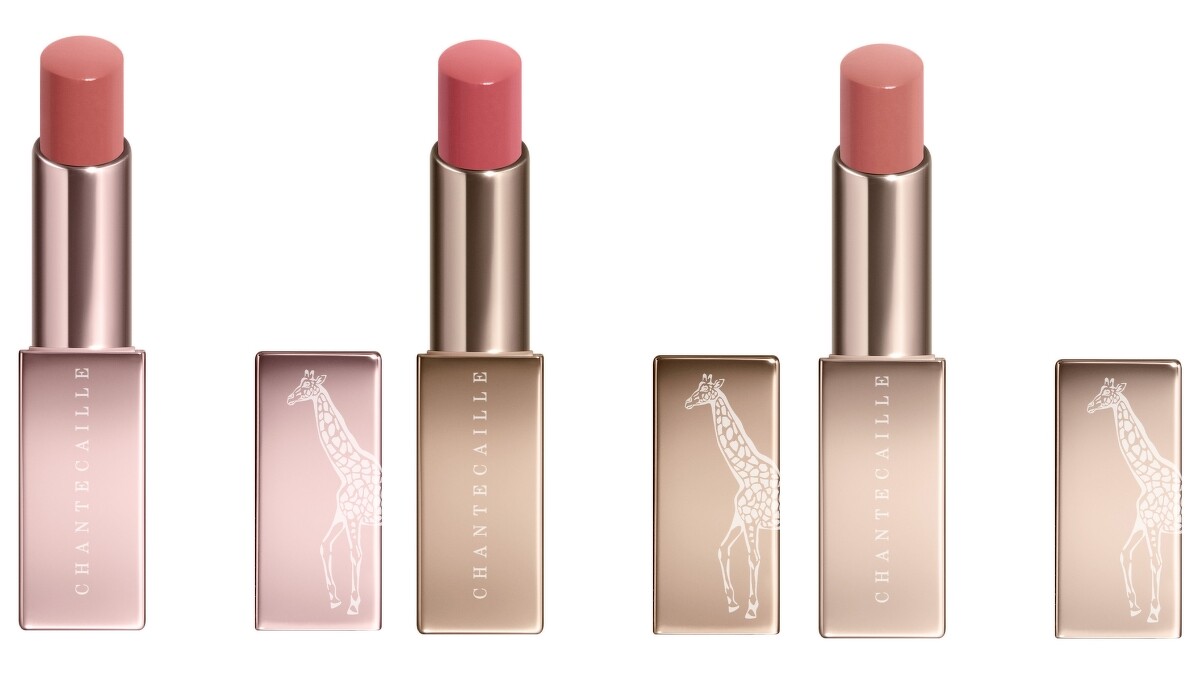 香緹卡2022溫柔巨獸長頸鹿系列花妍香頌唇膏(左起)#Freesia、#Willow、#Jasmine。
