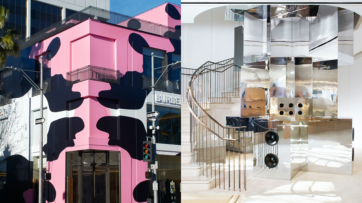 Burberry比佛利山莊旗艦店換上春夏新衣！乳牛迷彩＋泡泡糖粉色外牆，還有限時藝術展