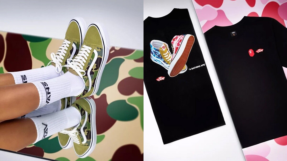 Vans X BAPE®強強再聯手！Old Skool迷彩軍綠、Sk8-Hi繽紛配色，全台這處開賣