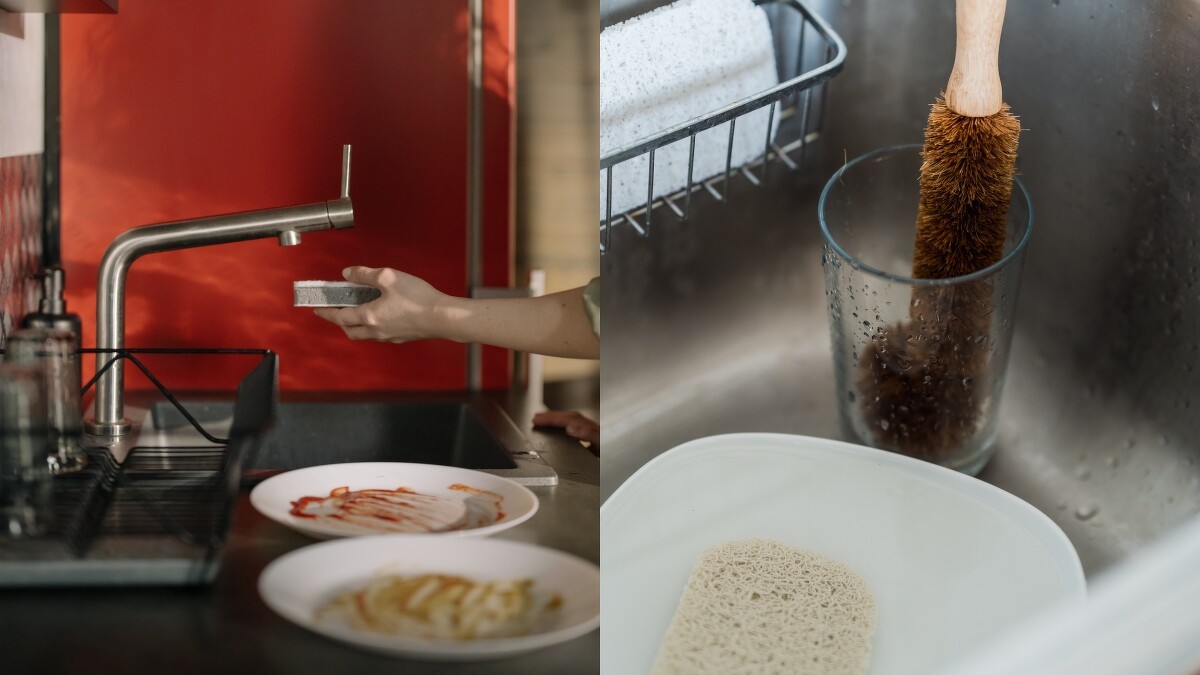 洗碗第一步，先依油膩程度分類碗盤。