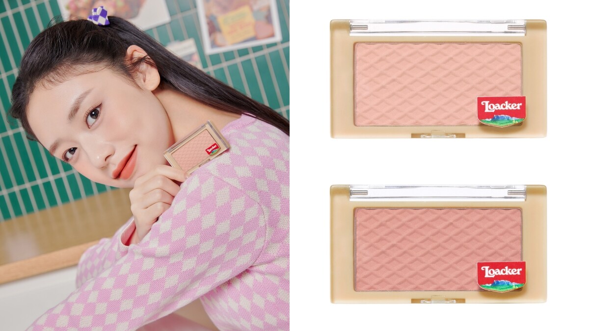 甜感微化腮紅，上香草、下巧克力奶油