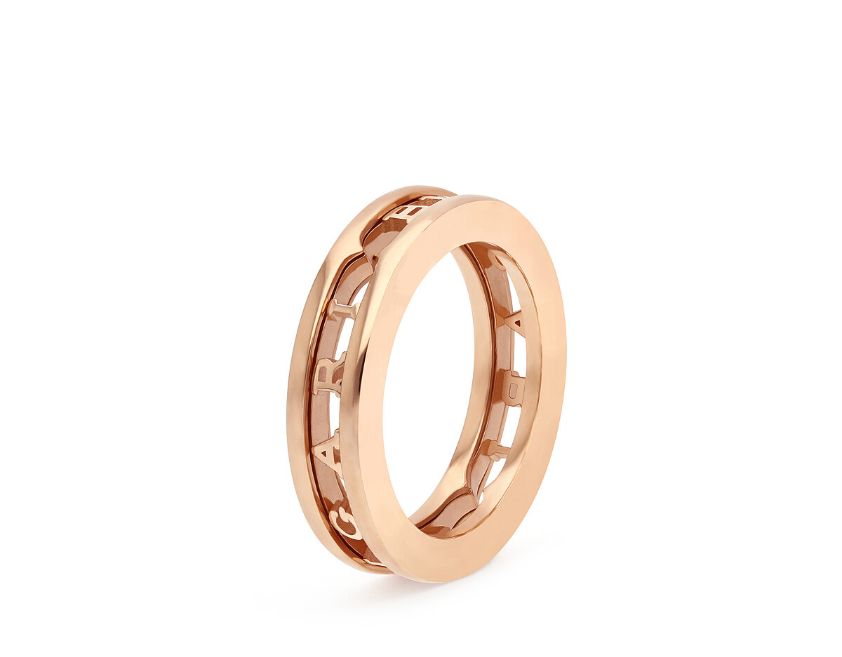 BVLGARI B.zero1 Logo系列玫瑰金戒指_參考售價：約新台幣53,800元