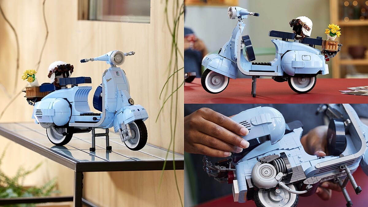 樂高推出超夢幻「偉士牌摩托車」盒組!絕美粉藍色、還原精緻細節,隨時重溫老派浪漫